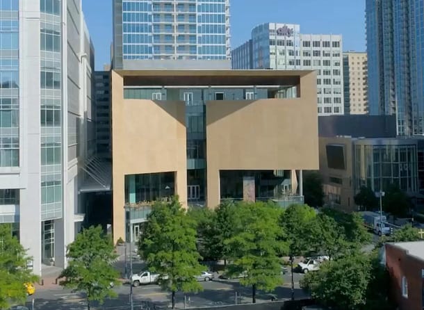 The outside of the Mint Museum in uptown Charlotte, North Carolina.